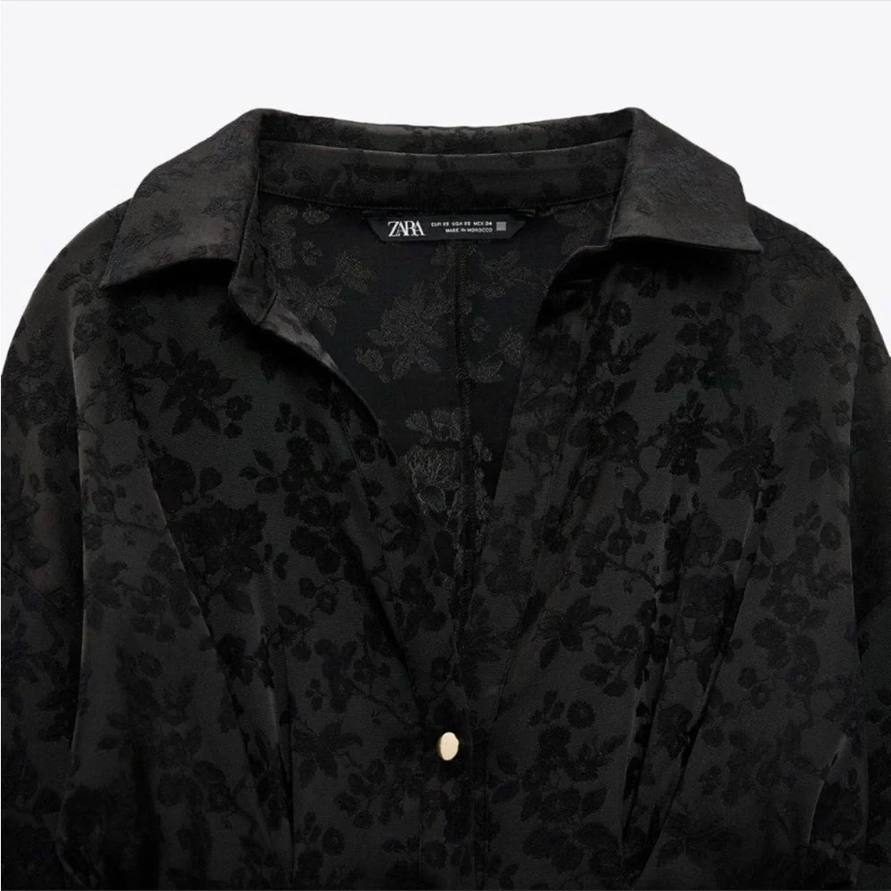 NWT black Jacquard shirt dress - Picture 7 of 8